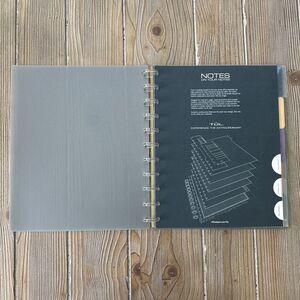 TUL Disc Bound Planner Notebook Gray Letter Size Calendar Paper 9 Divider Tabs